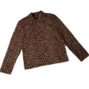 BRIGGS NEW YORK Vintage Leopard Print Blazer Jacket